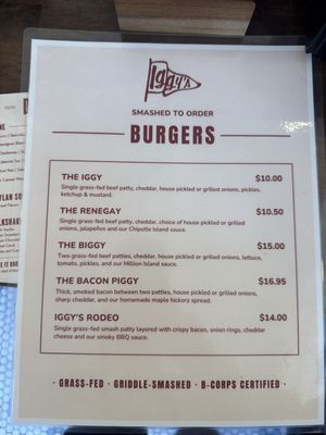 Menu photo 2 Iggys Burger San Francisco, CA