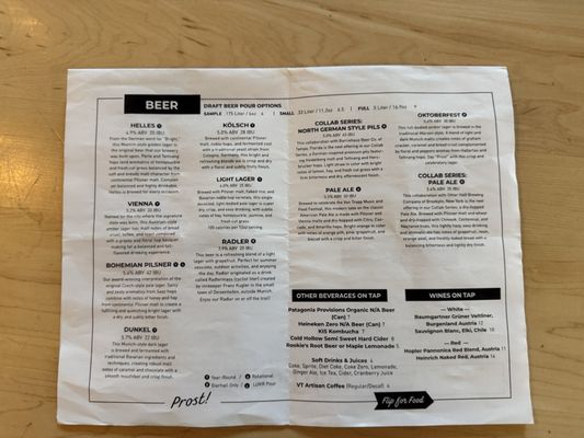 Menu photo 1 Von Trapp Brewing Bierhall Restaurant Stowe, VT Menu photo 1 Von Trapp Brewing Bierhall Restaurant Stowe, VT