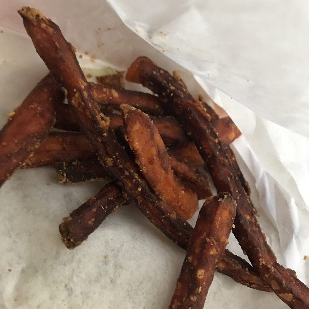 BURNED sweet potato fries YUK!!