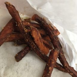 BURNED sweet potato fries YUK!!