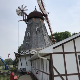 Checking out the windmill and welcome center