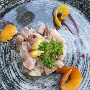 salotto riviera - Amberjack tartare with peach. - Restaurants Near Me - Naples, NA