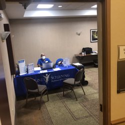 Life Line Screening - you walk into conference room sit andswer medical questions by an unpleasant adminstrator all in earshot of everyone in "Waiting Room"