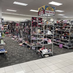 Burlington - Cosmetics? Women's shoes, hard to tell when they are on the floor.