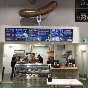 Spolumbo's - a large sausage hanging from the ceiling - Delis Near Me - Calgary, Alberta Spolumbo's - a large sausage hanging from the ceiling - Delis Near Me - Calgary, Alberta