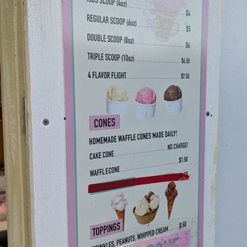 Cup'r Cone Shack - Price list - Ice Cream & Frozen Yogurt Near Me - Rehoboth Beach, Delaware