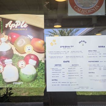 Moon Cha - Menu by the front door - Coffee & Tea Near Me - Huntington Beach, California Moon Cha - Menu by the front door - Coffee & Tea Near Me - Huntington Beach, California
