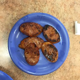 A side order of Portuguese sausage. I would tell you how they tasted, but the 5 y.o. ate every piece.