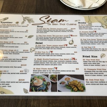 Siam Le Bien - Front of menu~ (November 2021) - Thai Near Me - Burnaby, British Columbia Siam Le Bien - Front of menu~ (November 2021) - Thai Near Me - Burnaby, British Columbia