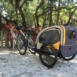South Beach Bicycle Rentals - Kids love to ride in the pull carts to go to the Harbor Town playground!