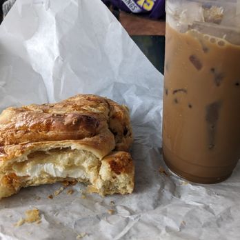Christy's Donuts - Croissant with cream cheese and iced coffee - Donuts Near Me - San Diego, California Christy's Donuts - Croissant with cream cheese and iced coffee - Donuts Near Me - San Diego, California