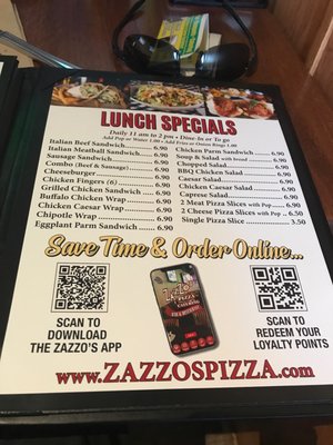 Menu photo 5 Zazzo's Pizza & Bar Darien, IL