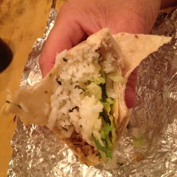 Chipotle Mexican Grill - Here is my $7 rice burrito that is supposed to have steak on it!!! The chicken burritos were not any better! - Mexican Near Me - Mesa, Arizona