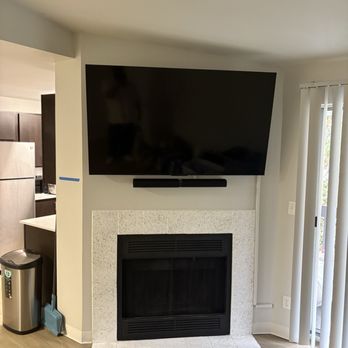Rock Solid - 65" tv and soundbar mounted by Soboko. - Furniture Assembly Near Me - Lakewood, Washington Rock Solid - 65" tv and soundbar mounted by Soboko. - Furniture Assembly Near Me - Lakewood, Washington