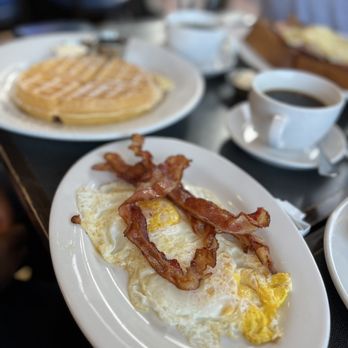 Neptune Diner - a breakfast of eggs, bacon, and waffles - Diners Near Me - Bayside, New York Neptune Diner - a breakfast of eggs, bacon, and waffles - Diners Near Me - Bayside, New York