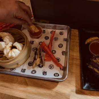 1-800-Lucky - Pork bao buns, fried pork dumplings, shrimp w/ eggplant - Asian Fusion Near Me - Miami, Florida 1-800-Lucky - Pork bao buns, fried pork dumplings, shrimp w/ eggplant - Asian Fusion Near Me - Miami, Florida