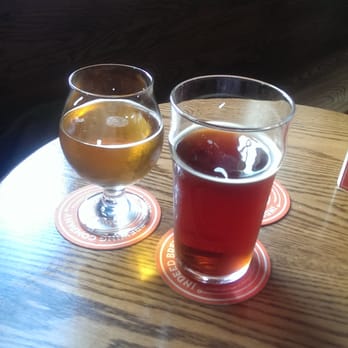 Indeed Brewing - Hubby's saison and my large glass of Sweet Yamma Jamma (cheap for happy hour!) - Breweries Near Me - Minneapolis, Minnesota