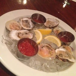 Judge Roy Bean Saloon - Chilled local shellfish- Lil' Necks & Goose Island Oysters w/ Spicy Cocktail & Whiskey Mignonette. Delish!
