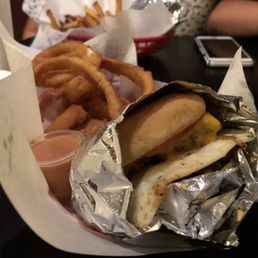 Double Burger with a fried egg. Double Burger with a fried egg.