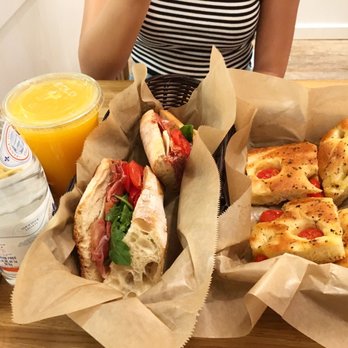 Rosetta Bakery - Prosciutto mozzarella arugula & tomato sandwich tomato focaccia (THE BEST) freshly squeezed OJ - Bakeries Near Me - Miami Beach, Florida Rosetta Bakery - Prosciutto mozzarella arugula & tomato sandwich tomato focaccia (THE BEST) freshly squeezed OJ - Bakeries Near Me - Miami Beach, Florida