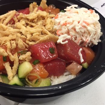 MIX Poke Bar - I'm a little boring when it comes to toppings- just crispy onion and krab salad for me! - Hawaiian Near Me - Bellevue, Washington MIX Poke Bar - I'm a little boring when it comes to toppings- just crispy onion and krab salad for me! - Hawaiian Near Me - Bellevue, Washington