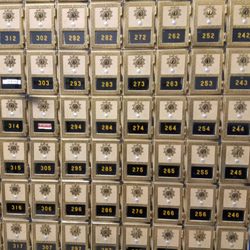 US Post Office - Look at these pretty post office mail boxes...