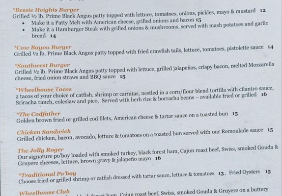 Menu photo 1 Neches River Wheelhouse Port Neches, TX