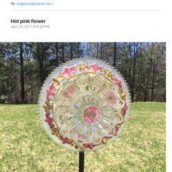 Periwinkle - Glass art,weather resistant, handmade from vintage China,crystal would love to sell in your shop. FB Susan Sargent