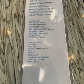 Humphreys Restaurant - Wine and beer list - Seafood Near Me - San Diego, California