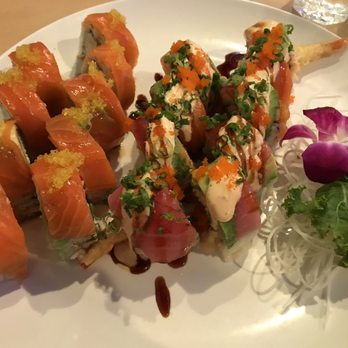 Sake Sushi - Citrus Roll left. Shooting Star Roll right. - Sushi Bars Near Me - Wildomar, California Sake Sushi - Citrus Roll left. Shooting Star Roll right. - Sushi Bars Near Me - Wildomar, California