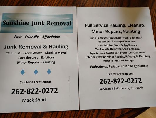 Sunshine Junk Removal Logo