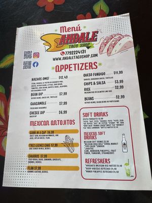 Menu photo 1 Andale Taco Shop Sycamore, IL