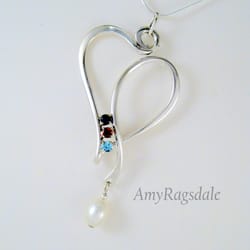 Amy Ragsdale Design - Sterling heart with your birthstones
