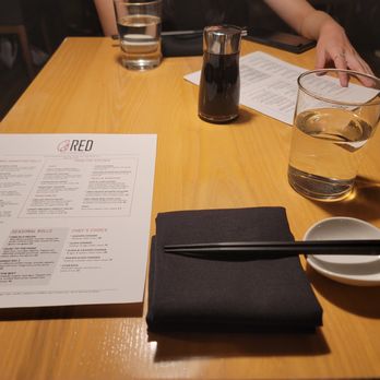 RED - Table prior to eating - Sushi Bars Near Me - Madison, Wisconsin