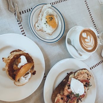 Fellows Cafe - Lemon ricotta hotcakes, egg Smoked salmon toast - Breakfast & Brunch Near Me - Roswell, Georgia