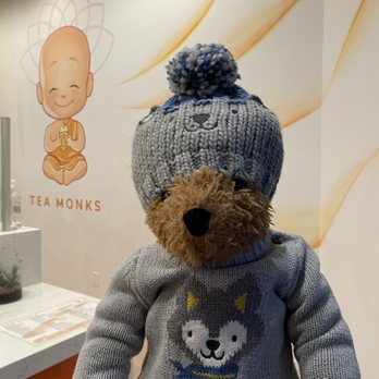 Tea Monks - Teddy inside the boba shop - Bubble Tea Near Me - Carlsbad, California Tea Monks - Teddy inside the boba shop - Bubble Tea Near Me - Carlsbad, California