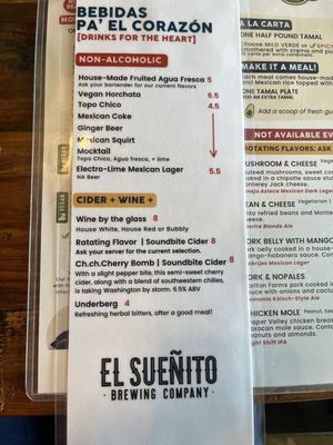 Menu photo 4 EL Suenito Brewing Seattle, WA