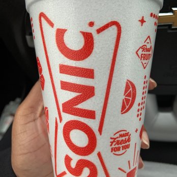Sonic Drive-In - Blue Coconut Slush with a bit of cherry.. - Burgers Near Me - Milford, Connecticut Sonic Drive-In - Blue Coconut Slush with a bit of cherry.. - Burgers Near Me - Milford, Connecticut