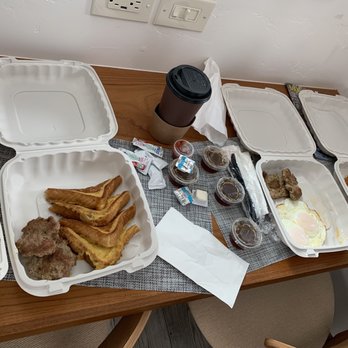 Mile High Cafe - Take out only - Two Tray & French Toast Tray with a Hot chocolate - Asian Fusion Near Me - Idyllwild, California Mile High Cafe - Take out only - Two Tray & French Toast Tray with a Hot chocolate - Asian Fusion Near Me - Idyllwild, California