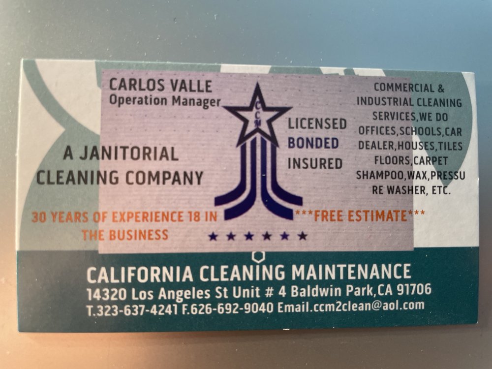 CALIFORNIA CLEANING MAINTENANCE Updated September 2024 Request a
