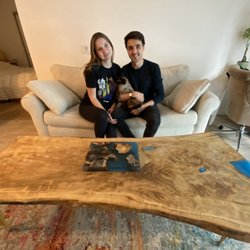 Iron Horse Studio - Lombardi Poplar, live edge table with epoxy.