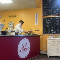 Be Sweet Café & Bakeshop - Front counter: getting ready to start the day