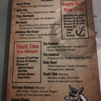 Nauti Burro - Menu - December 2021 - Tacos Near Me - Puerto Aventuras, ROO