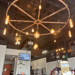 Inside - love the light fixture