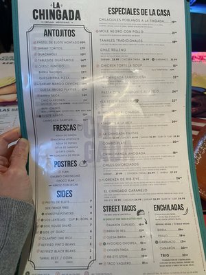 Menu photo 4 La Chingada Cocina Mexicana Tucson, AZ