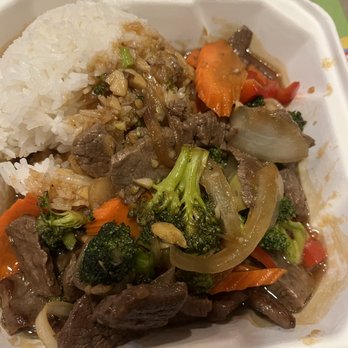 Ae's Thai Kitchen - Broccoli Beef Stir Fry over rice. - Thai Near Me - Hana, Hawaii