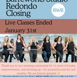 Barreworks Studio - Barreworks Redondo Beach has closed its LIVE! Studio. Please join the crew at Beach Life Fitness down the street.