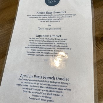 The Park Pour - Brunch menu - Coffee & Tea Near Me - Blue Ash, Ohio The Park Pour - Brunch menu - Coffee & Tea Near Me - Blue Ash, Ohio