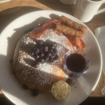 Fairmount Restaurant - Blueberry pancakes but should be called blueberry overload pancakes - blueberries in each pancake and blueberries in between. Yum - Breakfast & Brunch Near Me - Port Angeles, Washington Fairmount Restaurant - Blueberry pancakes but should be called blueberry overload pancakes - blueberries in each pancake and blueberries in between. Yum - Breakfast & Brunch Near Me - Port Angeles, Washington