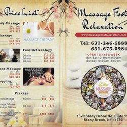 Foot Relaxation - Current services and prices as of 4/27/2023